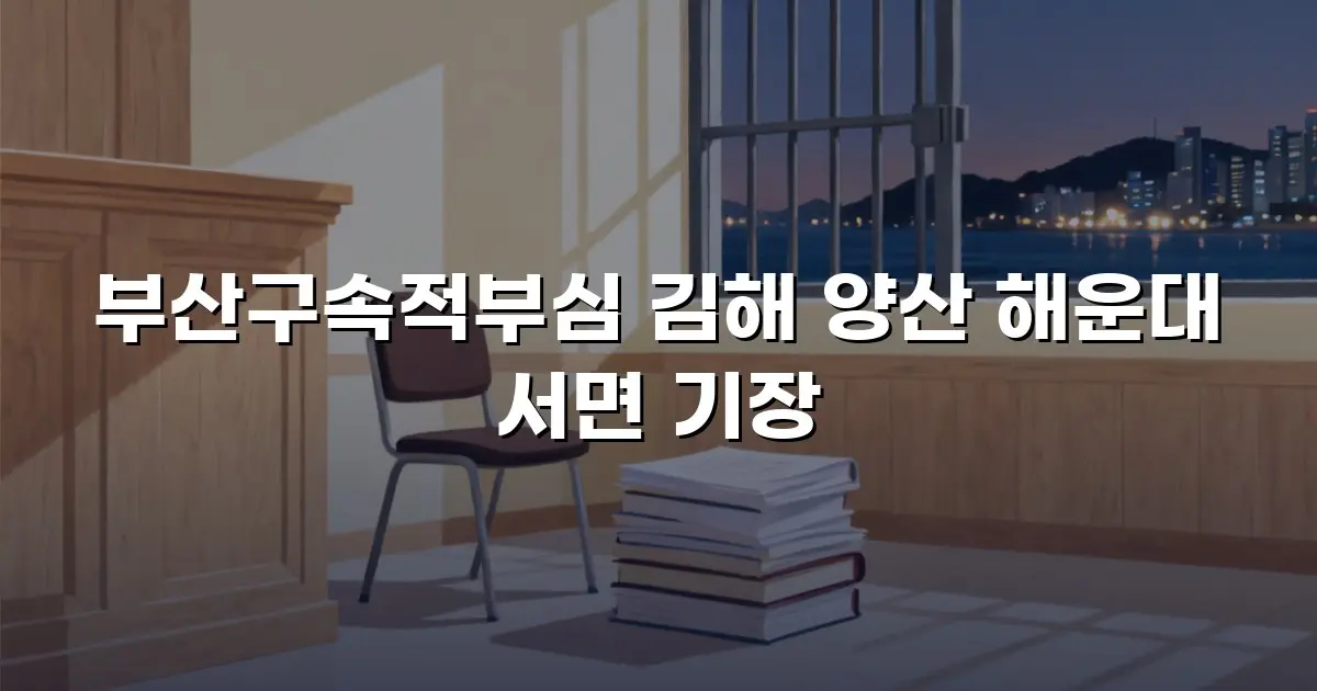 부산구속적부심 김해 양산 해운대 서면 기장