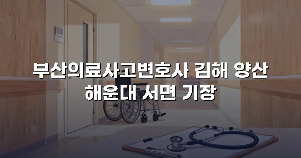 부산의료사고변호사 김해 양산 해운대 서면 기장