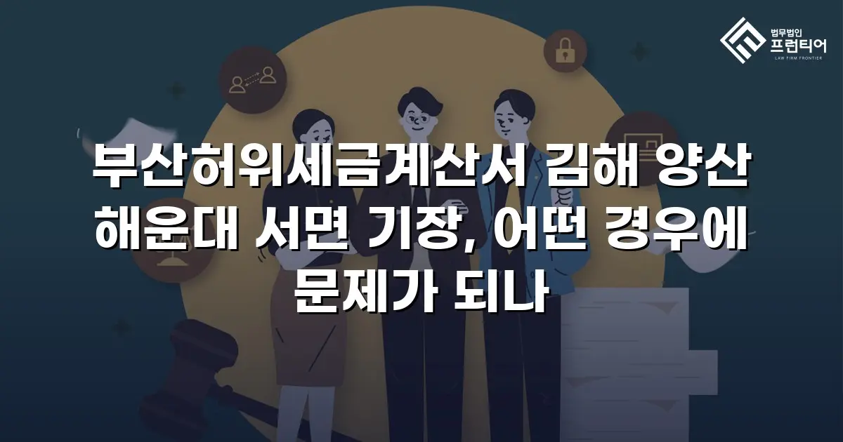부산허위세금계산서 김해 양산 해운대 서면 기장, 어떤 경우에 문제가 되나