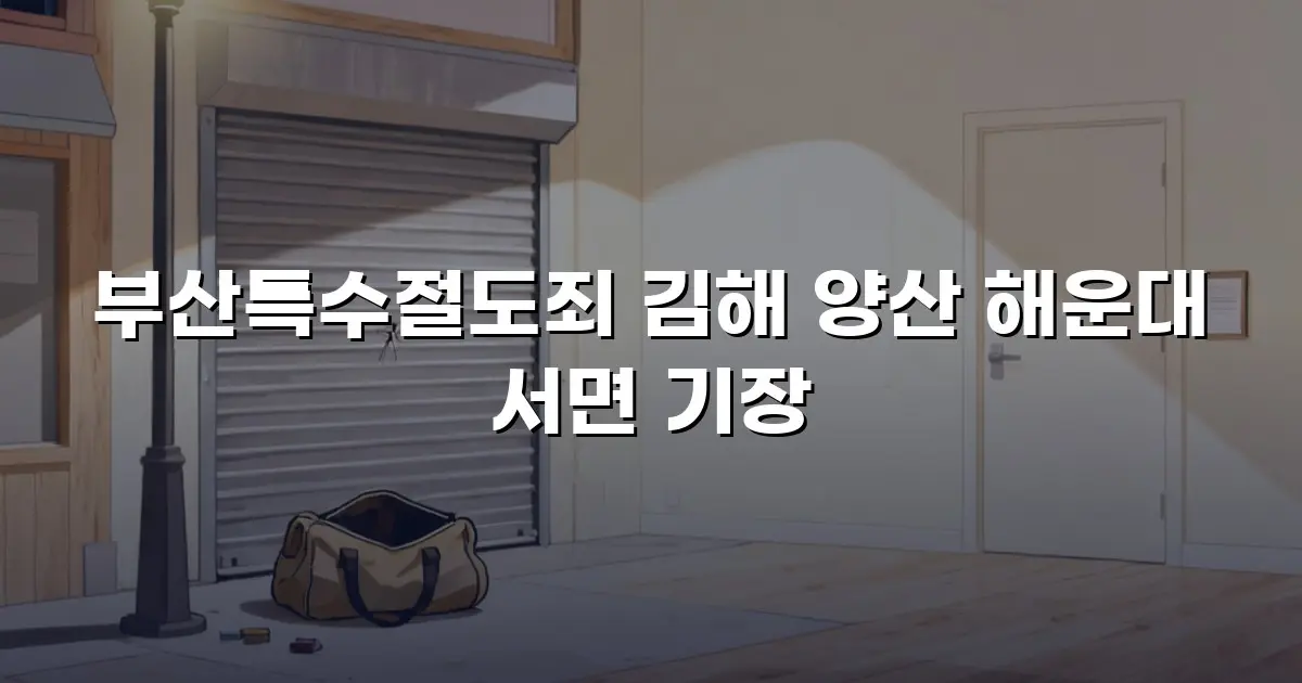 부산특수절도죄 김해 양산 해운대 서면 기장
