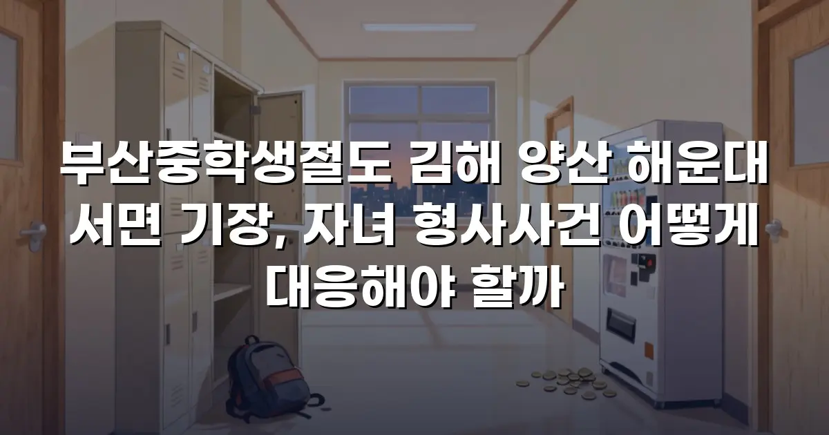 부산중학생절도 김해 양산 해운대 서면 기장, 자녀 형사사건 어떻게 대응해야 할까
