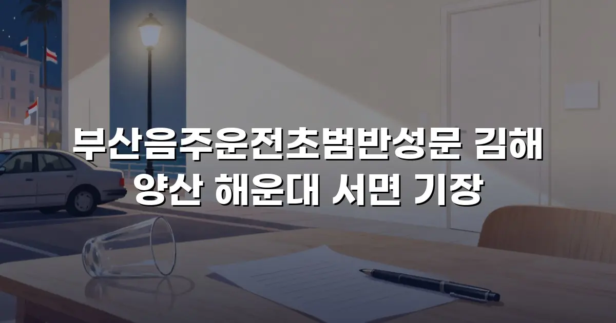 부산음주운전초범반성문 김해 양산 해운대 서면 기장