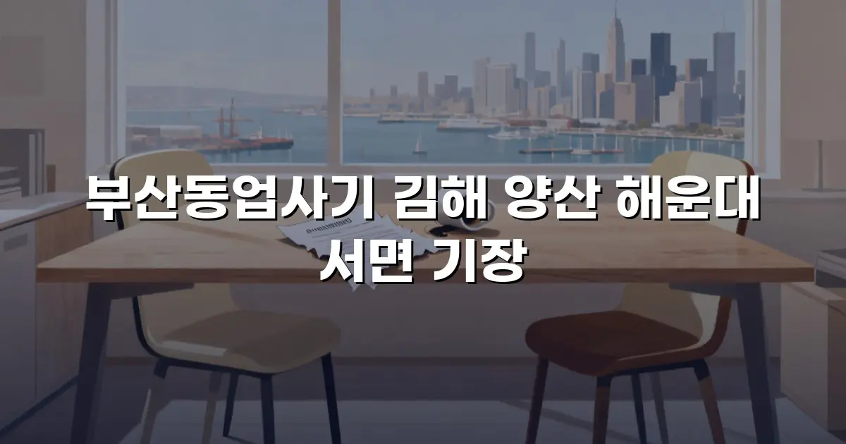 부산동업사기 김해 양산 해운대 서면 기장