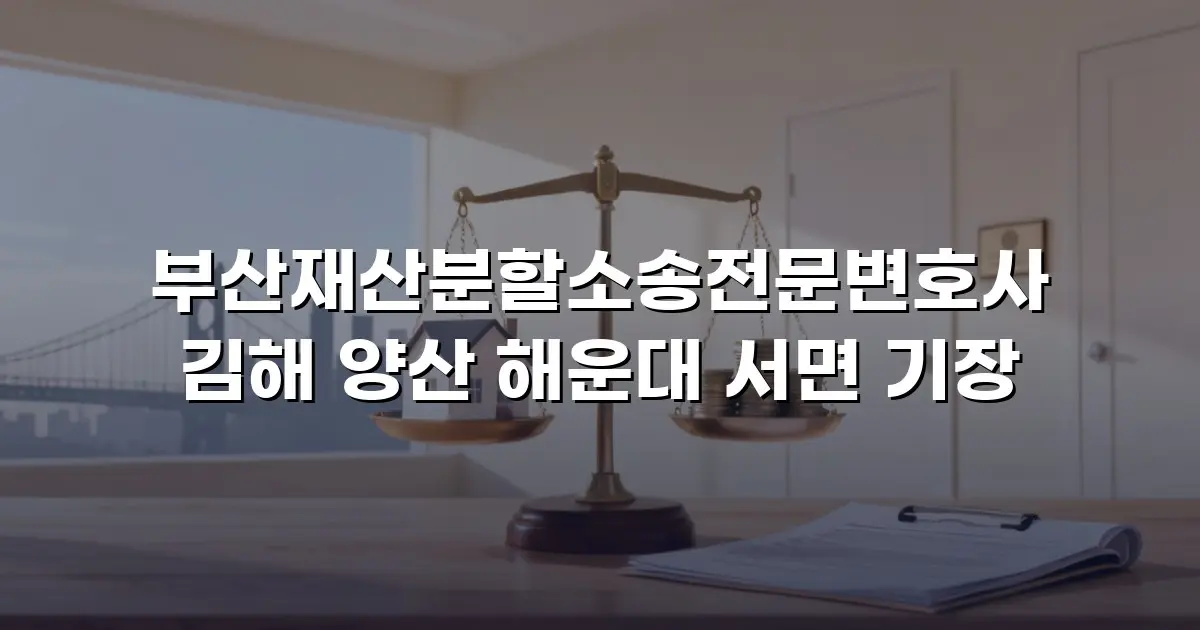 부산재산분할소송전문변호사 김해 양산 해운대 서면 기장