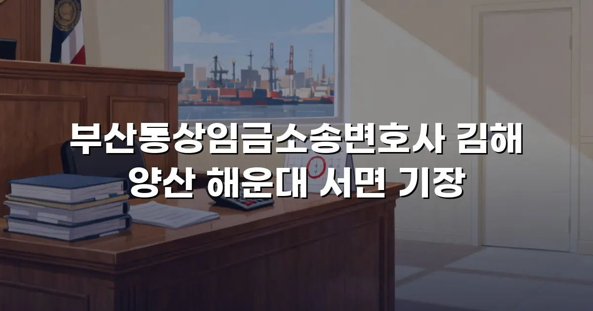 부산통상임금소송변호사 김해 양산 해운대 서면 기장