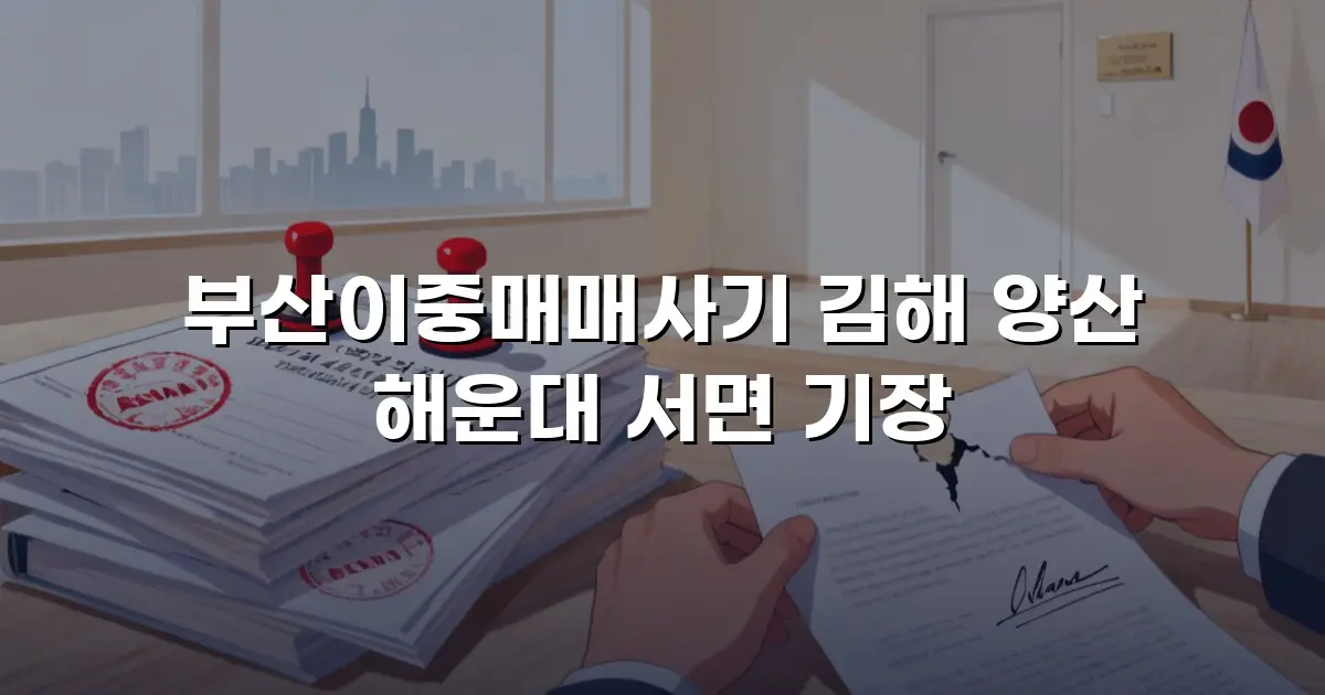 부산이중매매사기 김해 양산 해운대 서면 기장