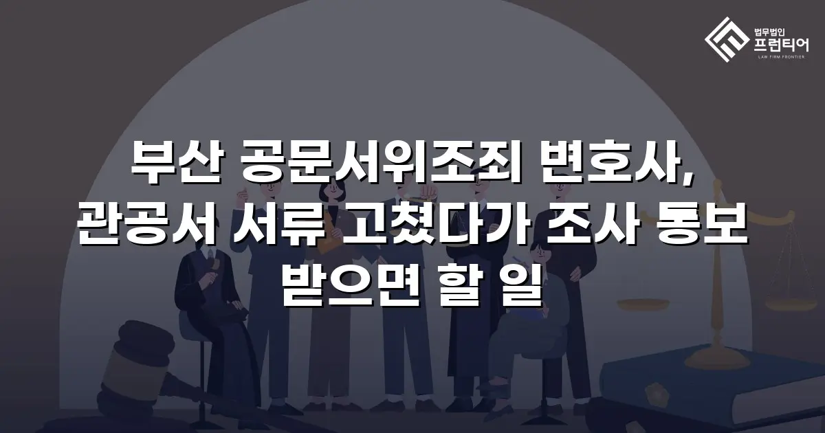 부산 공문서위조죄 변호사, 관공서 서류 고쳤다가 조사 통보 받으면 할 일