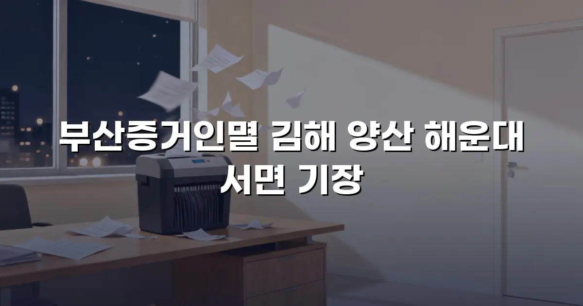 부산증거인멸 김해 양산 해운대 서면 기장