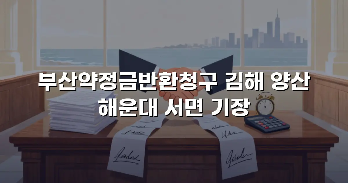 부산약정금반환청구 김해 양산 해운대 서면 기장