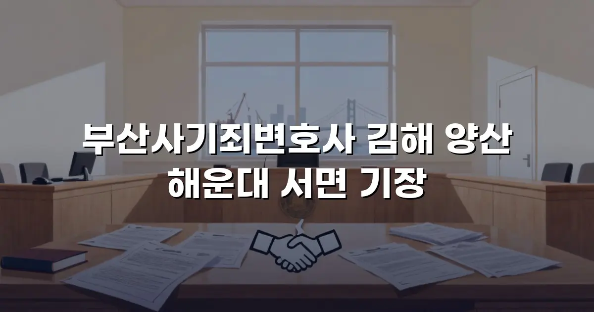 부산사기죄변호사 김해 양산 해운대 서면 기장