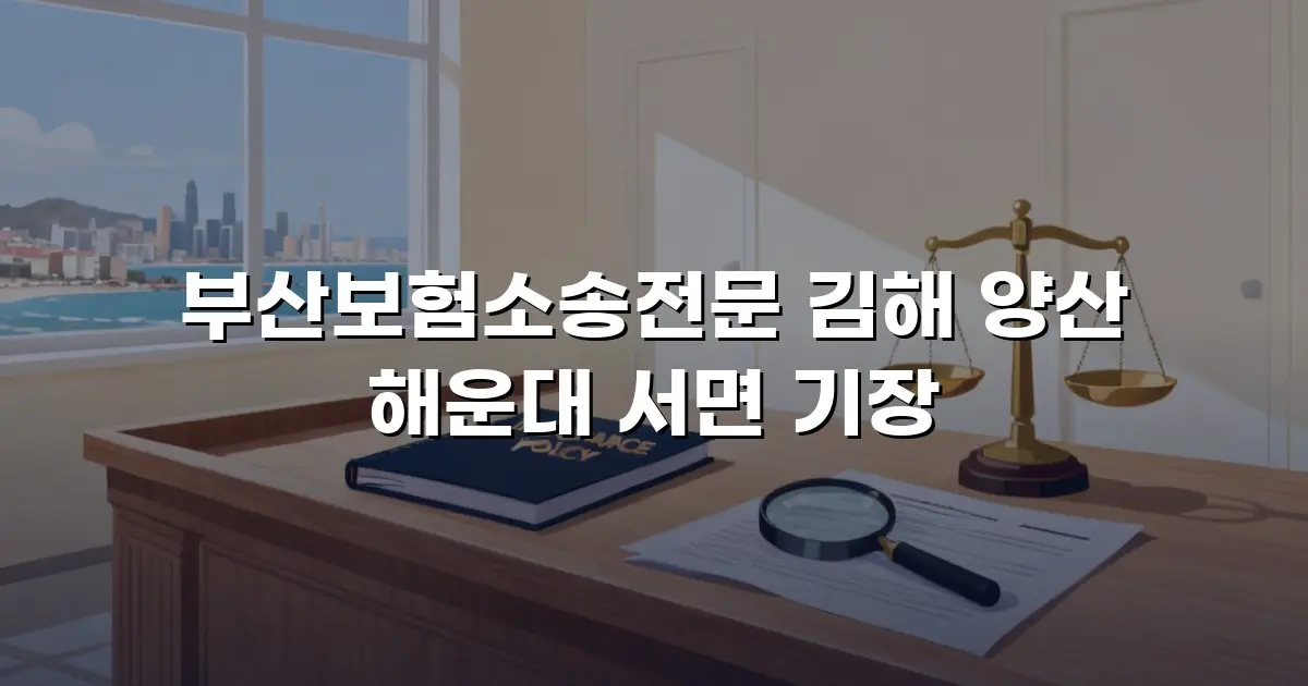 부산보험소송전문 김해 양산 해운대 서면 기장