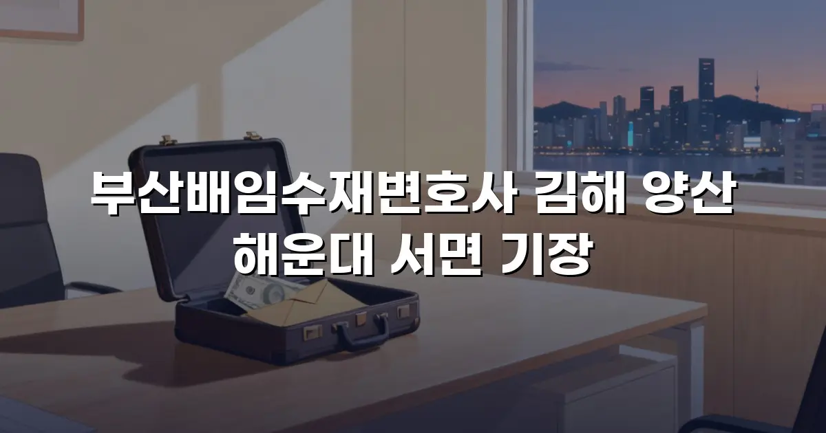 부산배임수재변호사 김해 양산 해운대 서면 기장