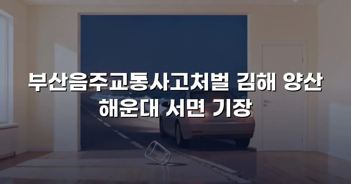 부산음주교통사고처벌 김해 양산 해운대 서면 기장