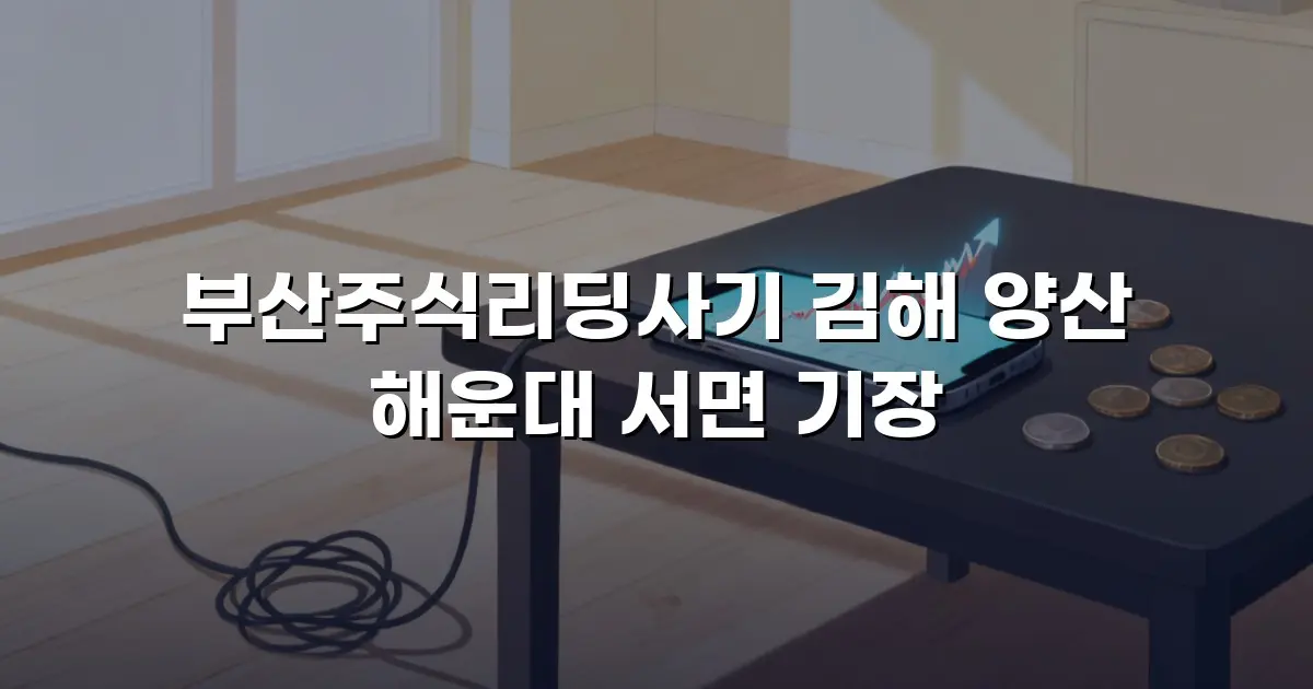 부산주식리딩사기 김해 양산 해운대 서면 기장