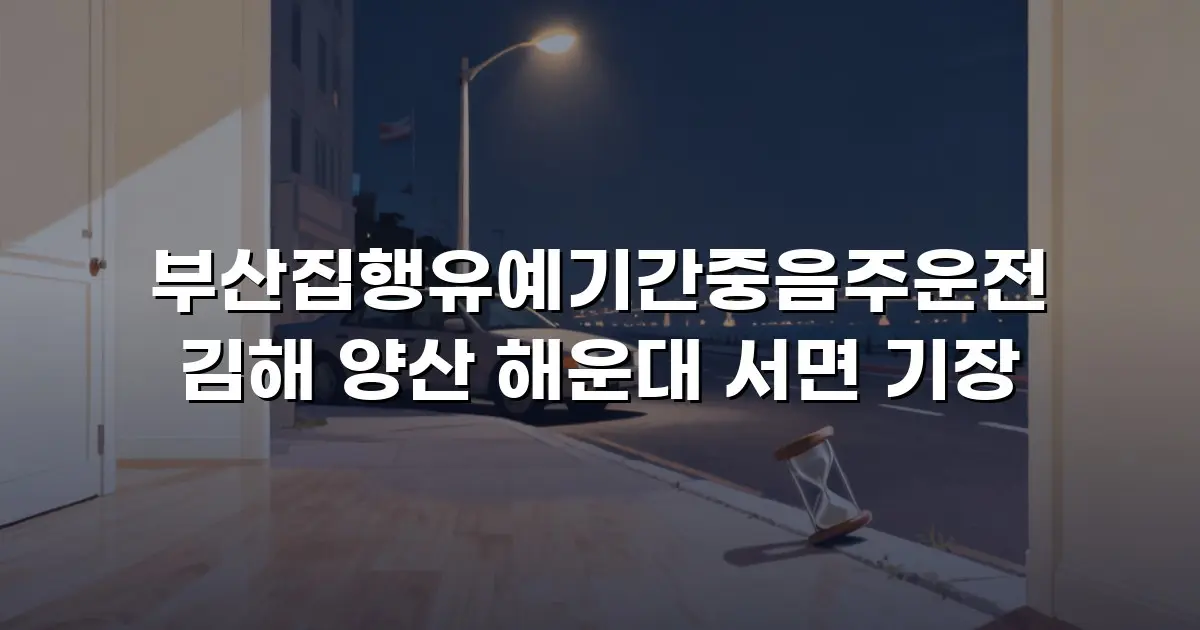 부산집행유예기간중음주운전 김해 양산 해운대 서면 기장