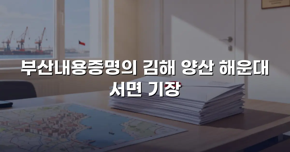 부산내용증명의 김해 양산 해운대 서면 기장