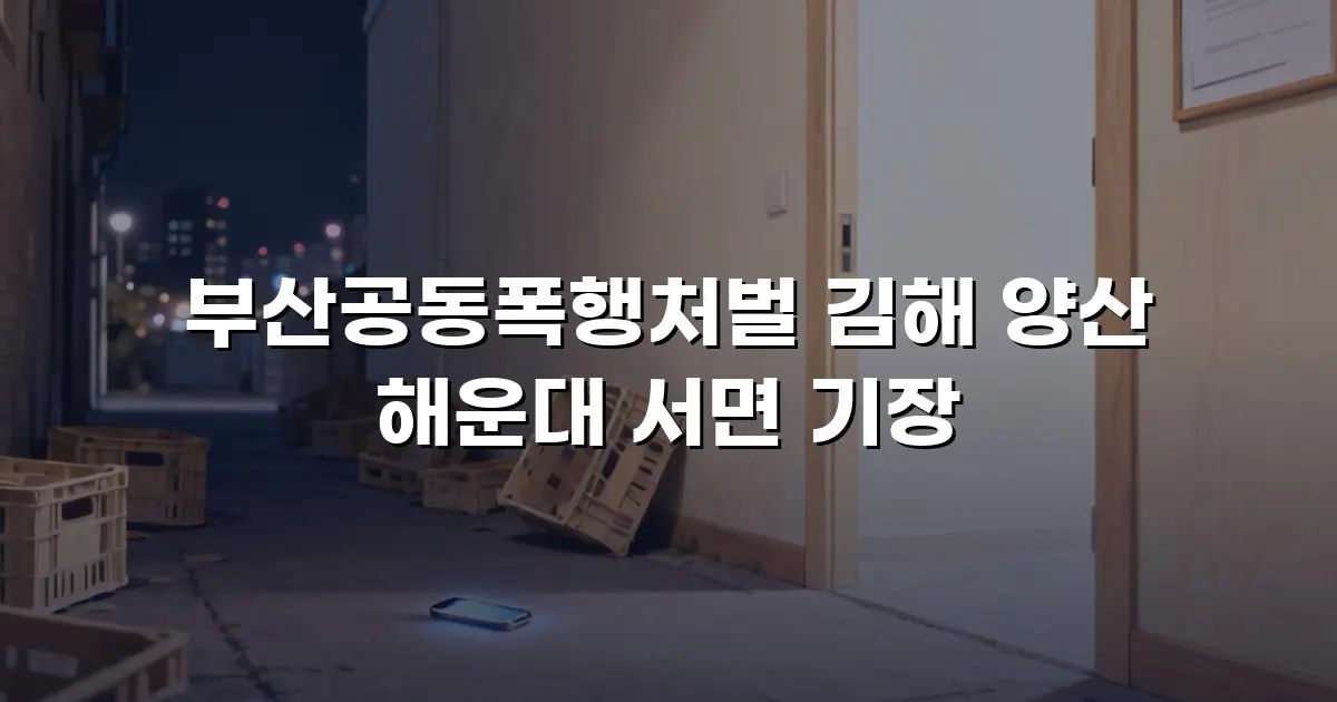 부산공동폭행처벌 김해 양산 해운대 서면 기장