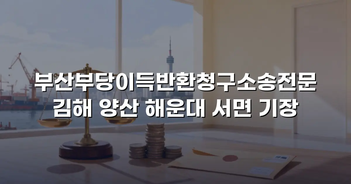 부산부당이득반환청구소송전문 김해 양산 해운대 서면 기장