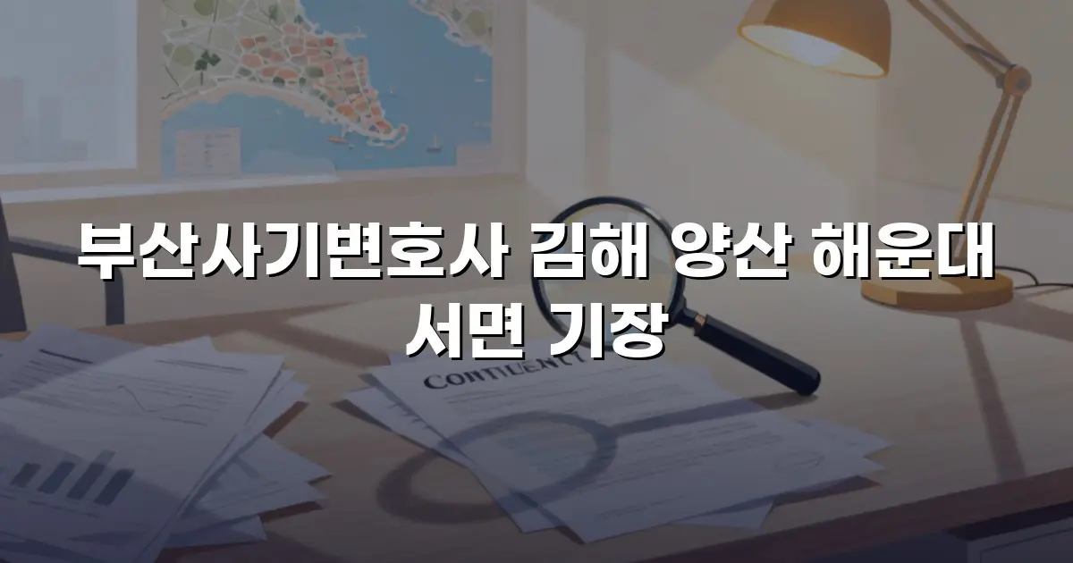 부산사기변호사 김해 양산 해운대 서면 기장