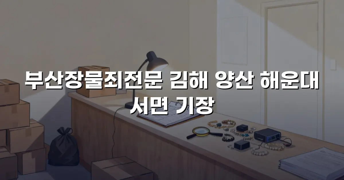 부산장물죄전문 김해 양산 해운대 서면 기장