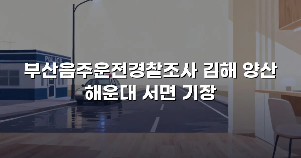 부산음주운전경찰조사 김해 양산 해운대 서면 기장