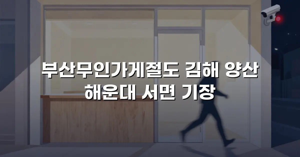부산무인가게절도 김해 양산 해운대 서면 기장