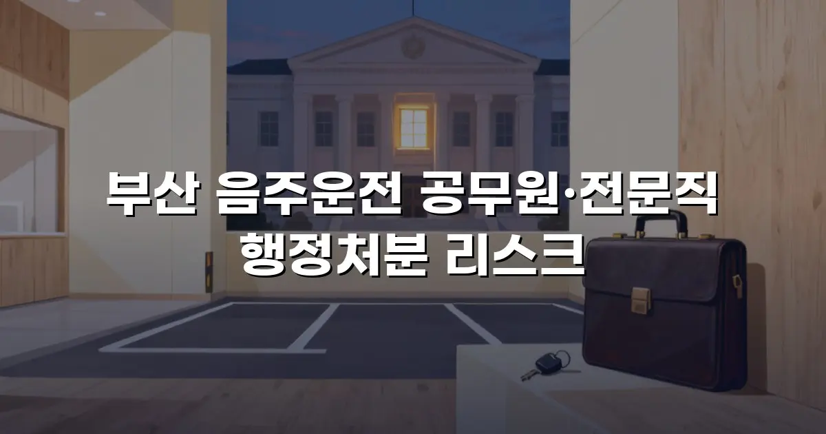 부산 음주운전 공무원·전문직 행정처분 리스크