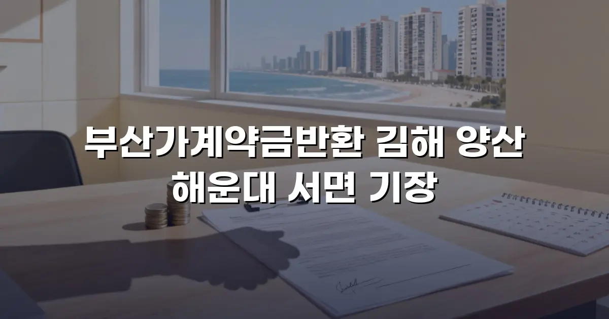 부산가계약금반환 김해 양산 해운대 서면 기장