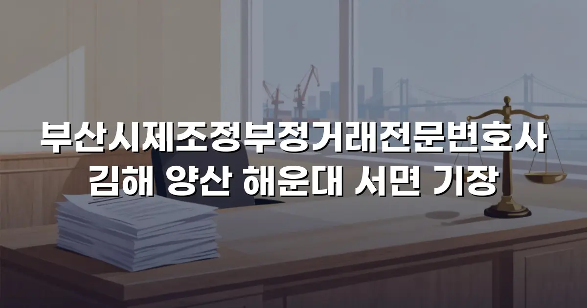 부산시제조정부정거래전문변호사 김해 양산 해운대 서면 기장