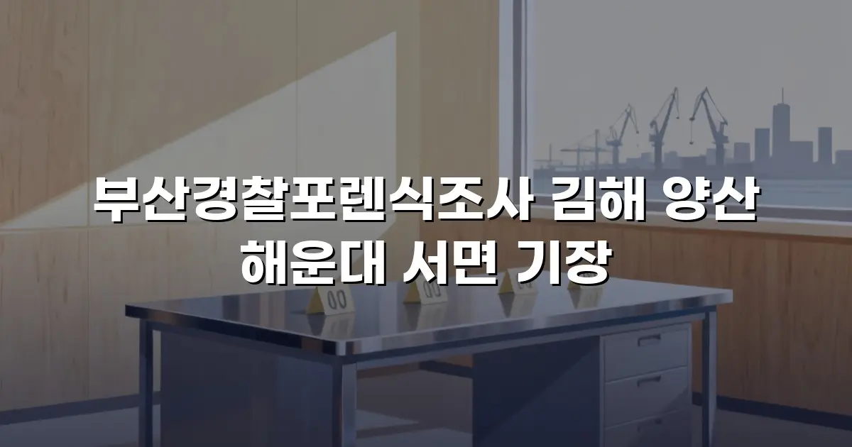 부산경찰포렌식조사 김해 양산 해운대 서면 기장