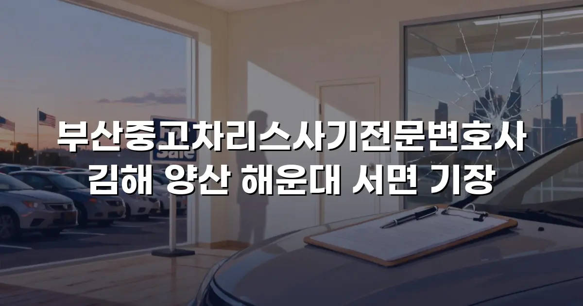 부산중고차리스사기전문변호사 김해 양산 해운대 서면 기장