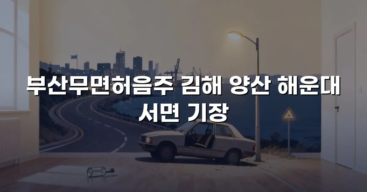 부산무면허음주 김해 양산 해운대 서면 기장