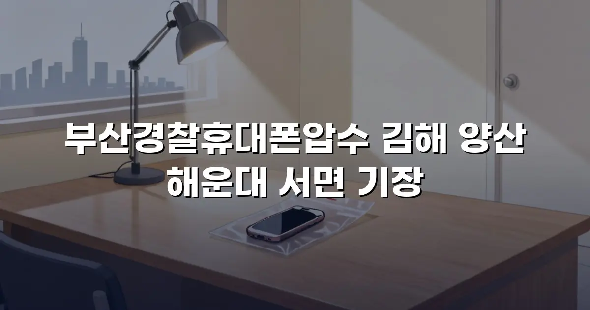 부산경찰휴대폰압수 김해 양산 해운대 서면 기장