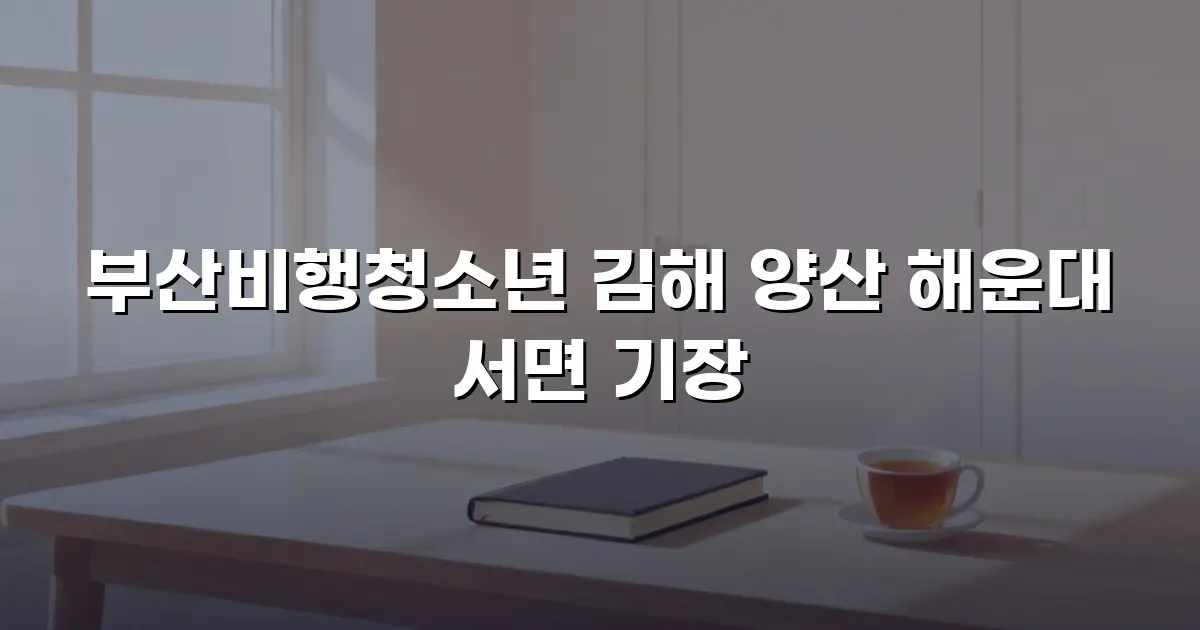 부산비행청소년 김해 양산 해운대 서면 기장