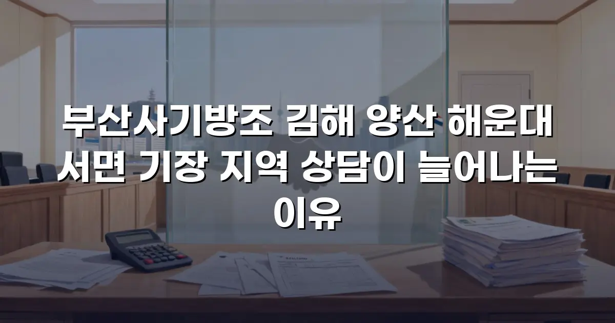 부산사기방조 김해 양산 해운대 서면 기장 지역 상담이 늘어나는 이유