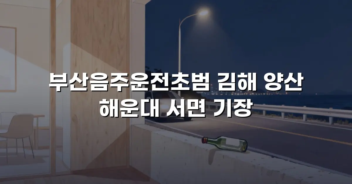 부산음주운전초범 김해 양산 해운대 서면 기장