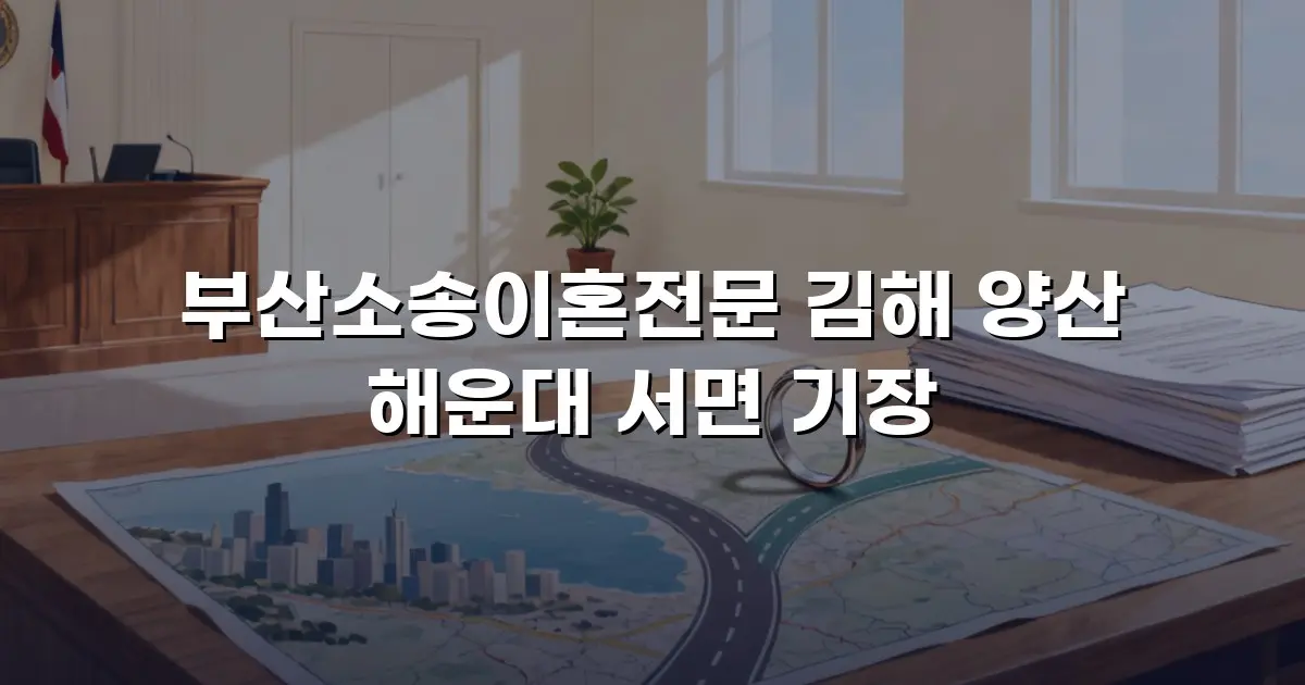 부산소송이혼전문 김해 양산 해운대 서면 기장
