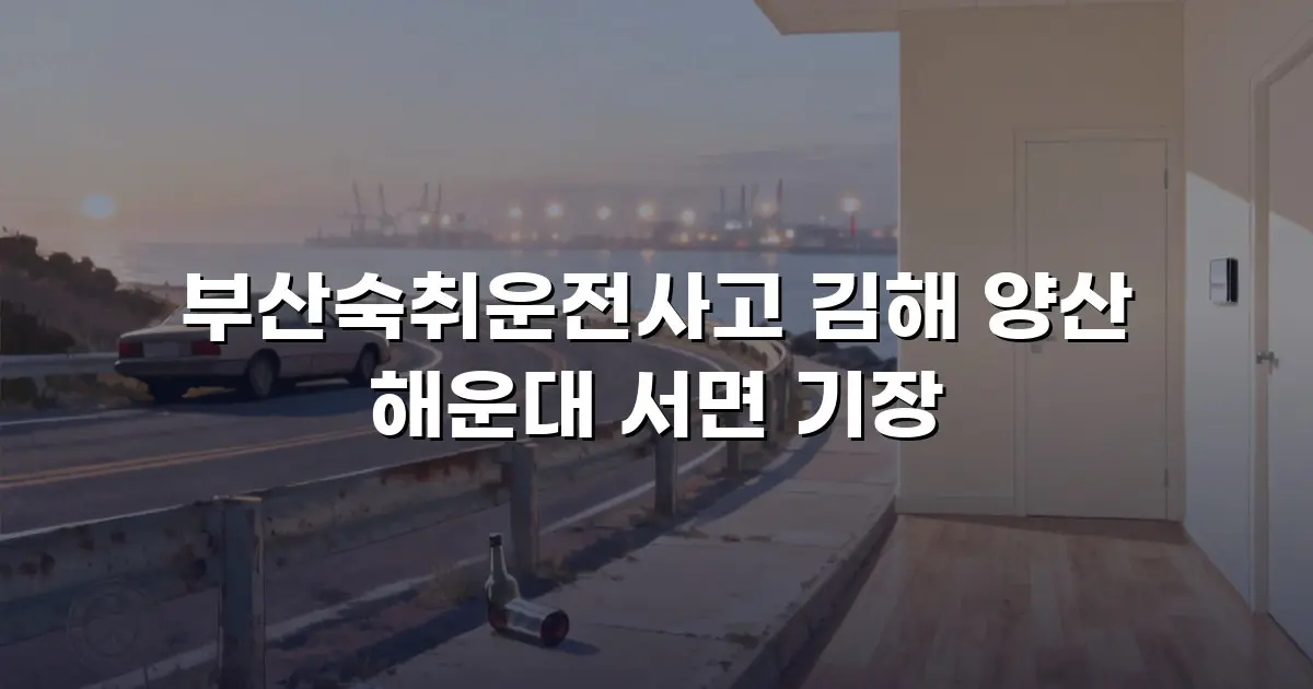 부산숙취운전사고 김해 양산 해운대 서면 기장