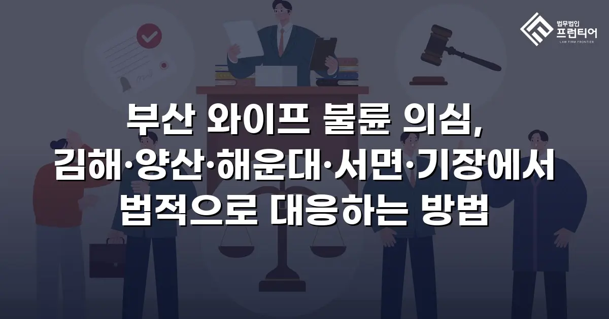 부산 와이프 불륜 의심, 김해·양산·해운대·서면·기장에서 법적으로 대응하는 방법