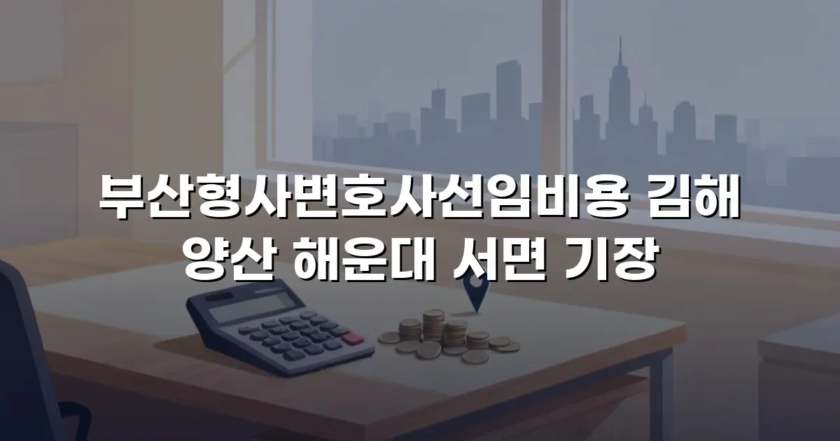 부산형사변호사선임비용 김해 양산 해운대 서면 기장