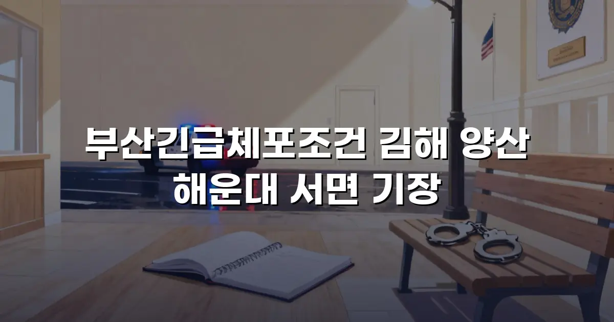 부산긴급체포조건 김해 양산 해운대 서면 기장