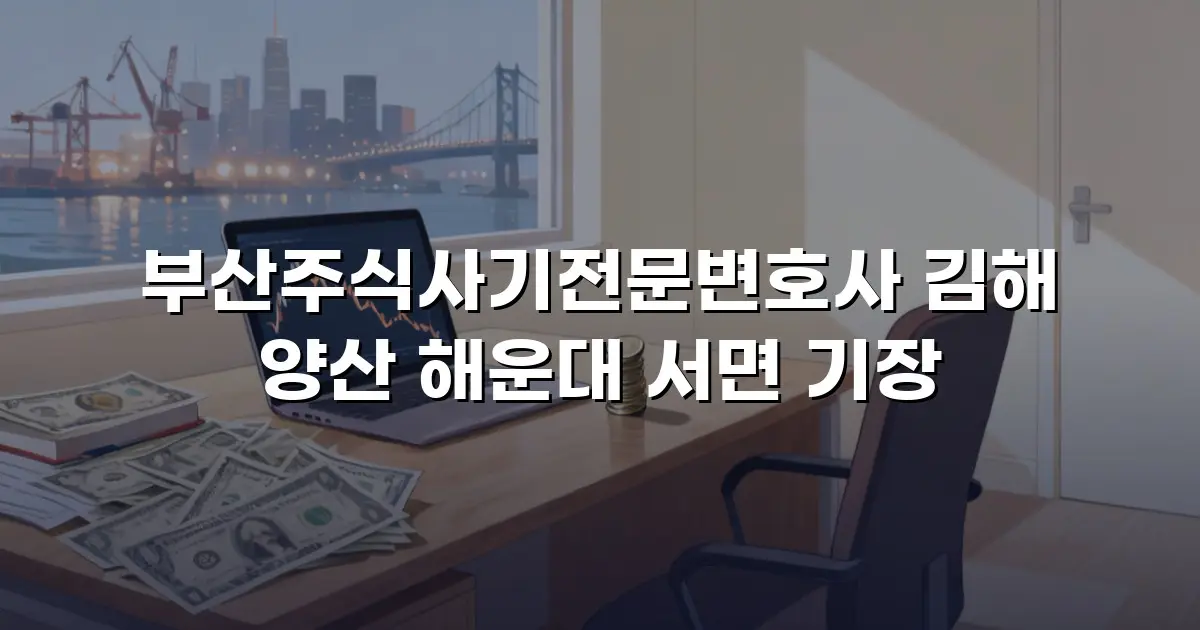 부산주식사기전문변호사 김해 양산 해운대 서면 기장