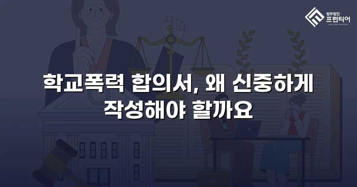 학교폭력 합의서, 왜 신중하게 작성해야 할까요