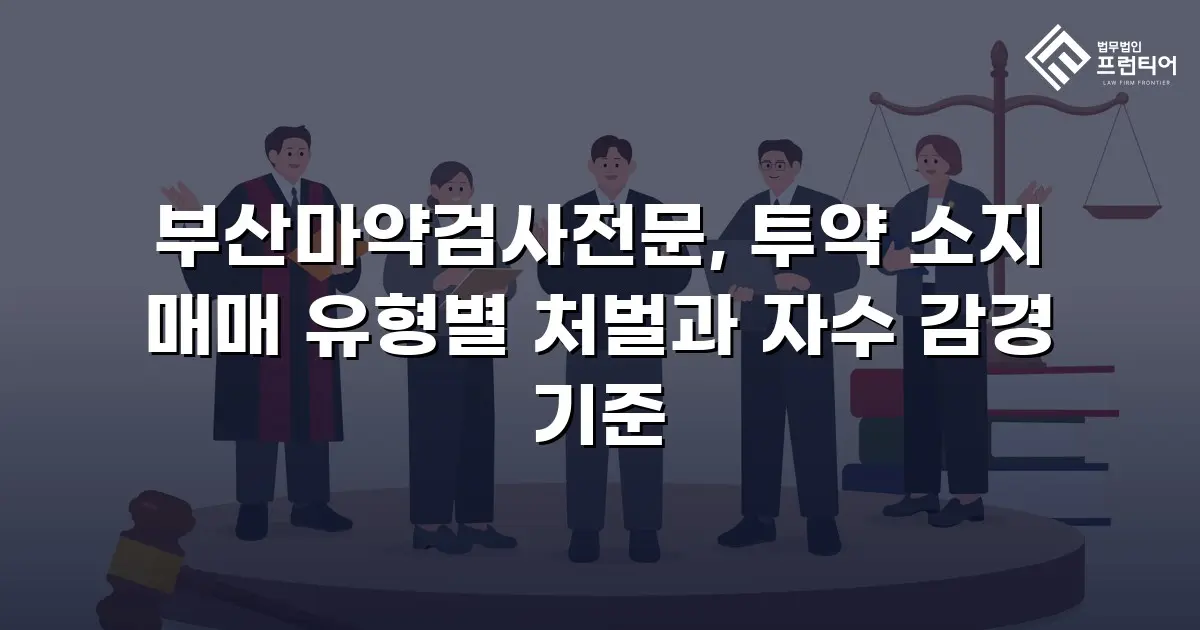 부산마약검사전문, 투약 소지 매매 유형별 처벌과 자수 감경 기준