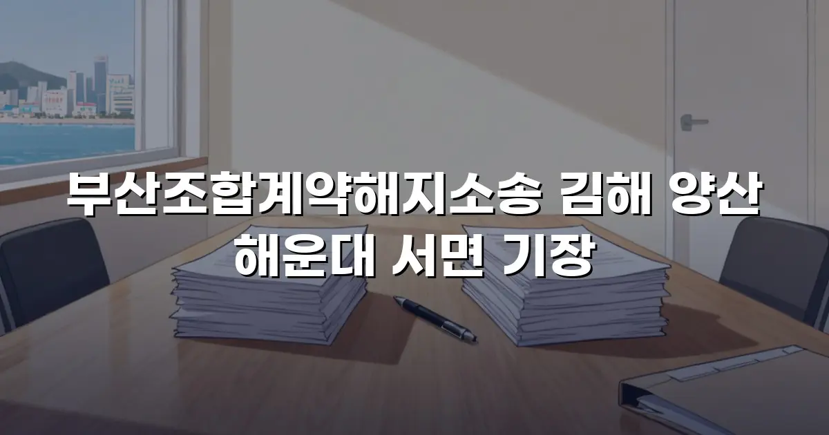 부산조합계약해지소송 김해 양산 해운대 서면 기장