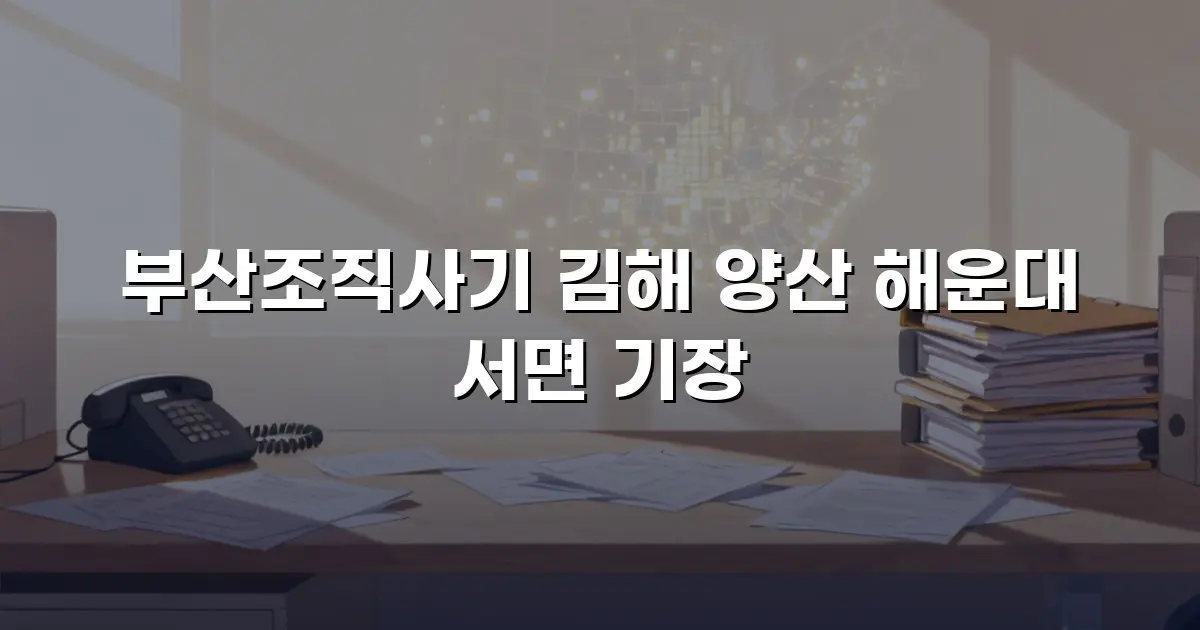 부산조직사기 김해 양산 해운대 서면 기장