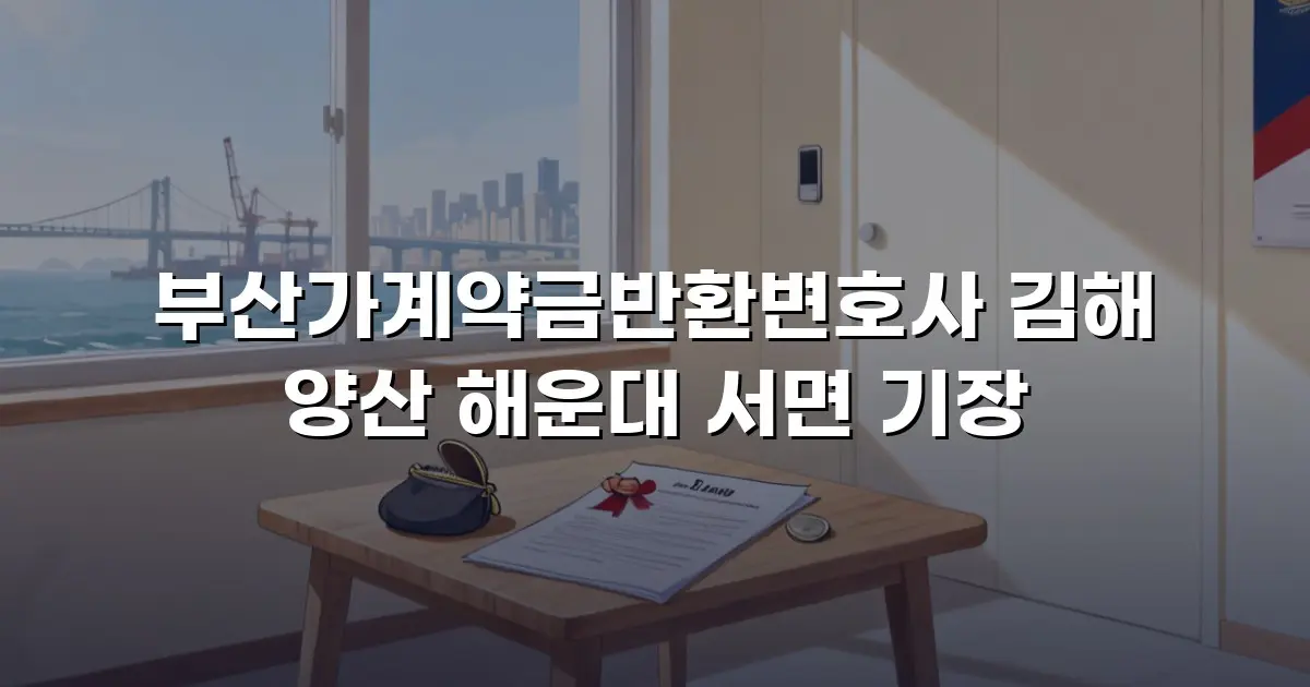 부산가계약금반환변호사 김해 양산 해운대 서면 기장
