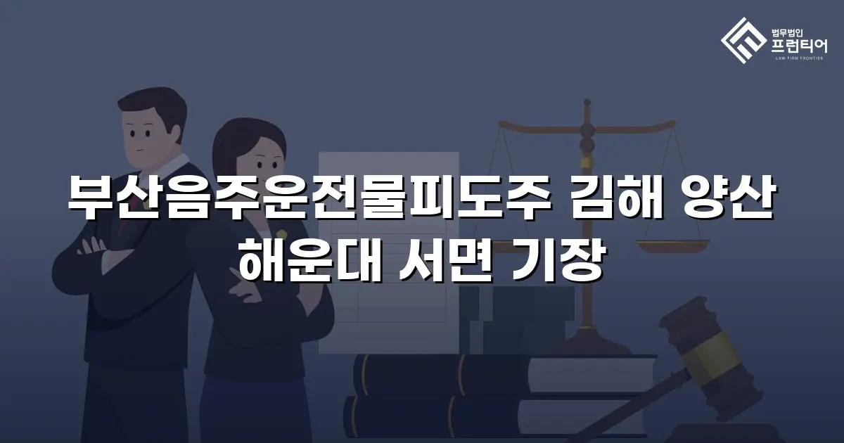 부산음주운전물피도주 김해 양산 해운대 서면 기장