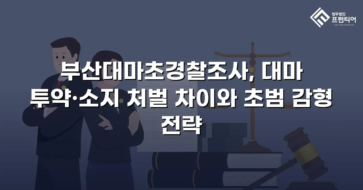 부산대마초경찰조사, 대마 투약·소지 처벌 차이와 초범 감형 전략