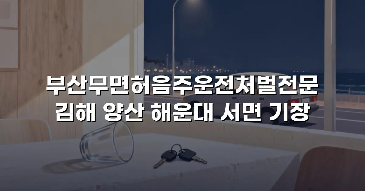 부산무면허음주운전처벌전문 김해 양산 해운대 서면 기장